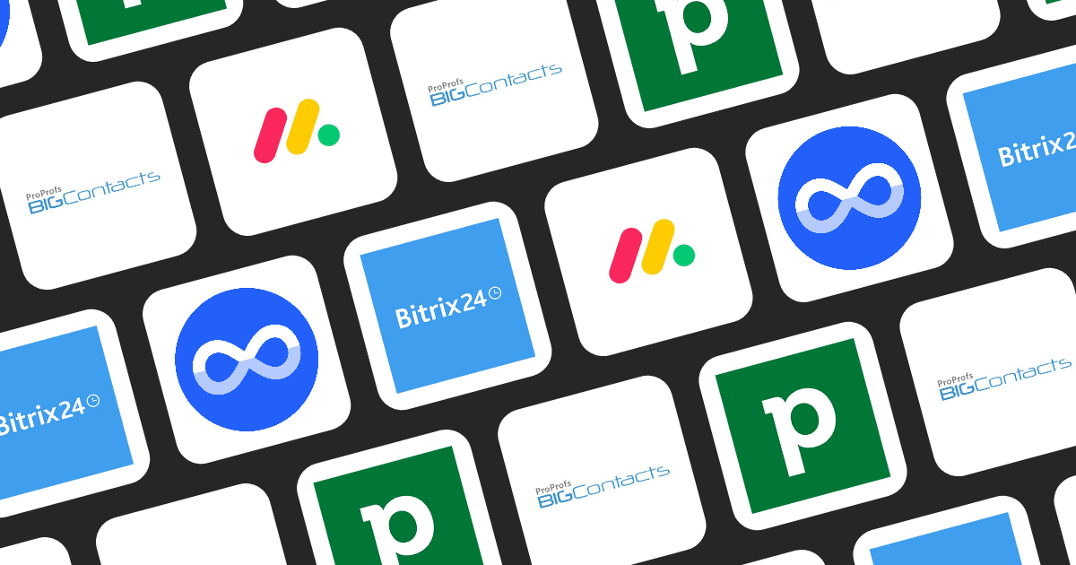 Logos of Bitrix24 and top CRM alternatives including Nivaloq, BIGContacts, monday.com, and Pipedrive