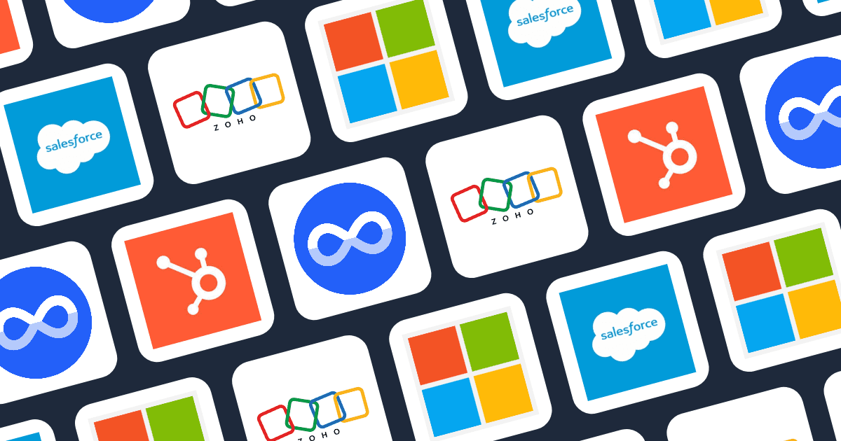 Grid of CRM software logos, illustrating top CRM tools in 2026.